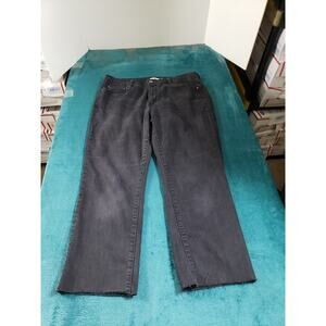 Levis 505 Jeans Size 14 Womens Black Pants Ladies Mid Rise Straight Cropped